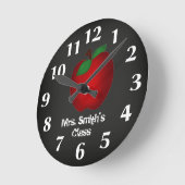 Chalkboard Apple Wall-klok Ronde Klok (Hoek)