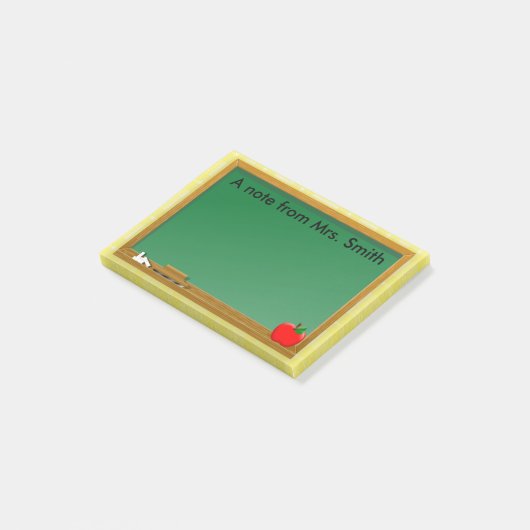 Chalkboard Apple Yellow Pset Teacher's Post-it® Notes (Schuin)