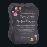Chalkboard Aquarel Bloem Bruiloft Uitnodigingen<br><div class="desc">Door de delicate kunst van aquarellen tegen een krijtbordachtergrond te gebruiken,  onderscheidt deze uitnodiging zich van alle andere. Maak de look compleet met bijpassende design van het collectie. (Volledig aanpasbaar). Het was een genoegen om dit voor je te creëren.</div>