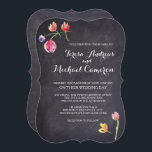 Chalkboard Aquarel Bloem Bruiloft Uitnodigingen<br><div class="desc">Door de delicate kunst van aquarellen tegen een krijtbordachtergrond te gebruiken,  onderscheidt deze uitnodiging zich van alle andere. Maak de look compleet met bijpassende design van het collectie. (Volledig aanpasbaar). Het was een genoegen om dit voor je te creëren.</div>