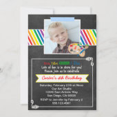 Chalkboard Art Birthday Party Invitation Kaart (Voorkant)