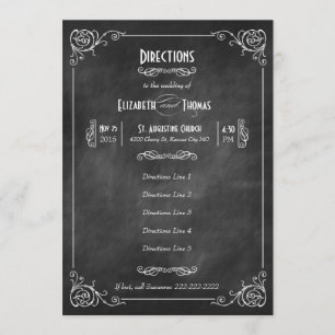Chalkboard Art Deco Richtingen invoegen Kaart