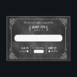 Chalkboard Art Deco RSVP-kaarten RSVP Kaartje<br><div class="desc">Eenvoudige,  elegante reactiekaarten met dunne,  fancy draden die doen denken aan een  kunstdecoontwerp,  tegen een getextureerde achtergrond van een krijtbord.</div>