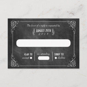Chalkboard Art Deco RSVP-kaarten RSVP Kaartje