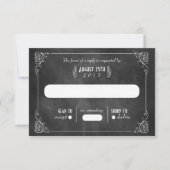 Chalkboard Art Deco RSVP-kaarten RSVP Kaartje (Voorkant)