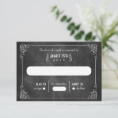 Chalkboard Art Deco RSVP-kaarten RSVP Kaartje (Staand voorkant)