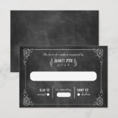 Chalkboard Art Deco RSVP-kaarten RSVP Kaartje (Voorkant / Achterkant)