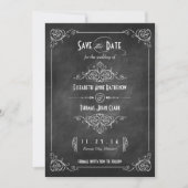 Chalkboard Art Deco Save the Date Cards (Voorkant)