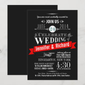 Chalkboard Art Deco Wedding Invitations Kaart (Voorkant / Achterkant)