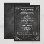 Chalkboard Art Deco Wedding Invitations Kaart (Voorkant / Achterkant)