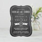 Chalkboard Art Deco Wedding Rehearsal Dinner Kaart (Staand voorkant)