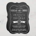 Chalkboard Art Deco Wedding Rehearsal Dinner Kaart<br><div class="desc">Chalkboard Art Deco Wedding Rehearsal Dinner Invitations</div>