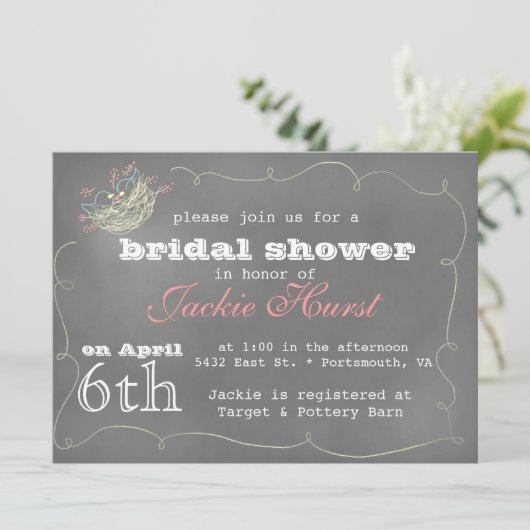 Chalkboard Art Invitation Kaart (Staand voorkant)