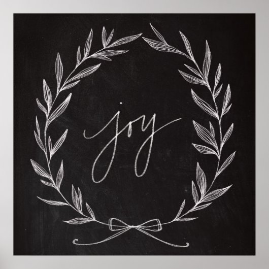 Chalkboard Art - Joy Wreath Poster (Voorkant)
