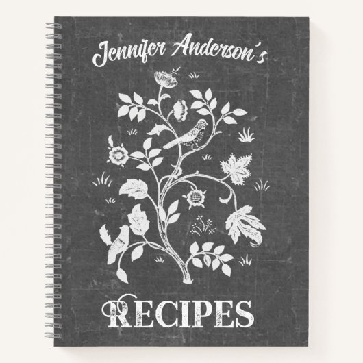 Chalkboard Art Nouveau Recipe Notitieboek (Voorkant)