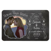 Chalkboard Art Wedding Save the Date Magneet (Horizontaal)