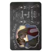 Chalkboard Art Wedding Save the Date Magneet (Verticaal)