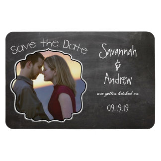 Chalkboard Art Wedding Save the Date Magneet