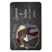 Chalkboard Art Wedding Save the Date Magneet (Verticaal)