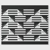 Chalkboard - Auto & Boom / Zwart / wit Cadeaupapier (Vlak)