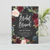 Chalkboard Autumn Floral Wreath Bridal Brunch Kaart (Staand voorkant)
