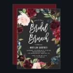 Chalkboard Autumn Floral Wreath Bridal Brunch Kaart<br><div class="desc">Viel de bruid om te zijn met deze rustige floral bridal brunch uitnodiging. Het bevat illustraties van waterverf van de bruine, blauwe en blauwe florale brij op de achtergrond van het faux-karton. Deze bloemkool is perfect voor herfst- en boho-themaevenementen. Op de achterkant van de uitnodiging staan een kruidenachtergrond met een...</div>