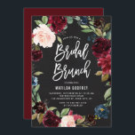Chalkboard Autumn Floral Wreath Bridal Brunch Kaart<br><div class="desc">Viel de bruid om te zijn met deze rustige floral bridal brunch uitnodiging. Het bevat illustraties van waterverf van de bruine, blauwe en blauwe florale brij op de achtergrond van het faux-karton. Deze bloemkool is perfect voor herfst- en boho-themaevenementen. Op de achterkant van de uitnodiging staan een kruidenachtergrond met een...</div>