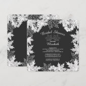 Chalkboard Autumn Leaves Bridal Shower Invitation Kaart (Voorkant / Achterkant)