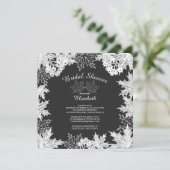 Chalkboard Autumn Leaves Bridal Shower Invitation Kaart (Staand voorkant)