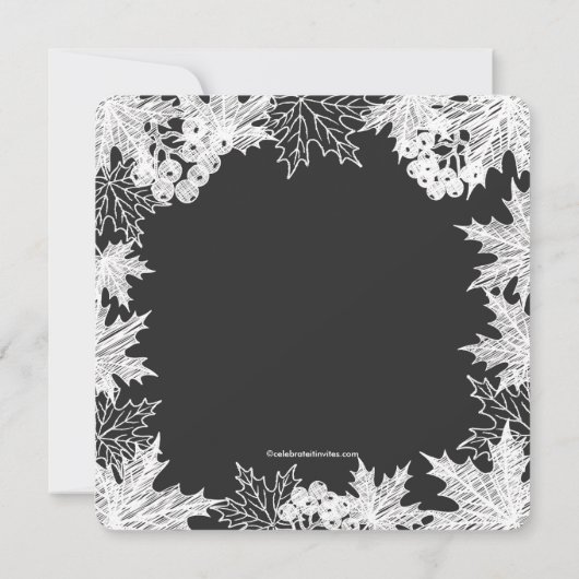 Chalkboard Autumn Leaves Bridal Shower Invitation Kaart (Achterkant)