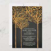 Chalkboard Autumn Trees Baby shower Invitation Kaart (Voorkant)