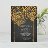 Chalkboard Autumn Trees Baby shower Invitation Kaart (Staand voorkant)