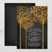 Chalkboard Autumn Trees Baby shower Invitation Kaart (Voorkant / Achterkant)