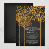Chalkboard Autumn Trees bridal Shower Invitation Kaart (Voorkant / Achterkant)