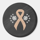 Chalkboard Awareness Peach Ribbon Magneet (Voorkant)