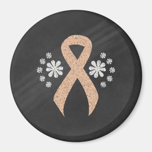 Chalkboard Awareness Peach Ribbon Magneet (Voorkant)