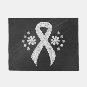 Chalkboard Awareness White Ribbon Deurmat