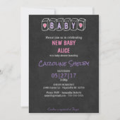 Chalkboard Baby Blokken Baby shower Uitnodiging (Voorkant)