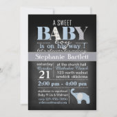 Chalkboard Baby Boy Chevron Uitnodiging (Voorkant)