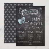 Chalkboard Baby Boy Shower Kaart (Voorkant / Achterkant)