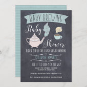 Chalkboard Baby Brewing Baby shower Uitnodiging (Voorkant / Achterkant)