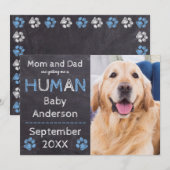 Chalkboard Baby Dog Zwangerschap Aankondiging (Voorkant / Achterkant)