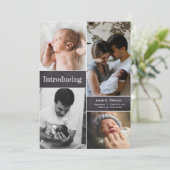 Chalkboard Baby Fotocollage Introductie van pasgeb Aankondiging (Staand voorkant)