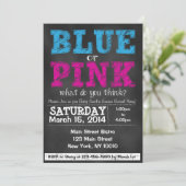 Chalkboard Baby Gender Rekalving Uitnodiging (Staand voorkant)