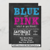 Chalkboard Baby Gender Rekalving Uitnodiging (Voorkant / Achterkant)