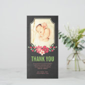 Chalkboard Baby Girl Hartelijk dank Bedankkaart (Staand voorkant)