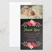 Chalkboard Baby Girl Hartelijk dank Bedankkaart (Voorkant / Achterkant)