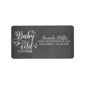 Chalkboard Baby Het is koud buiten adreslabel Etiket (Voorkant)