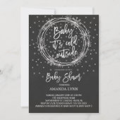 Chalkboard Baby Het is koud Buiten Baby shower Kaart (Voorkant)