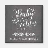 Chalkboard Baby Het is koud buiten Favor Magnet (Voorkant)